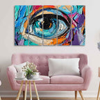 VIBECRAFTS Abstract Picture of a Beautiful Girl's Eye Canvas Wall Painting of Five Pieces For Home|Office|Living Room|Gift (PTVC5Pcs4_8737)
