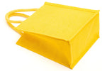 H&B Jute Lunch Bag - Lunch Bag, Men's & Women's Travel Tote - Zip, Bottle Holder - Solid Colors (Yellow)