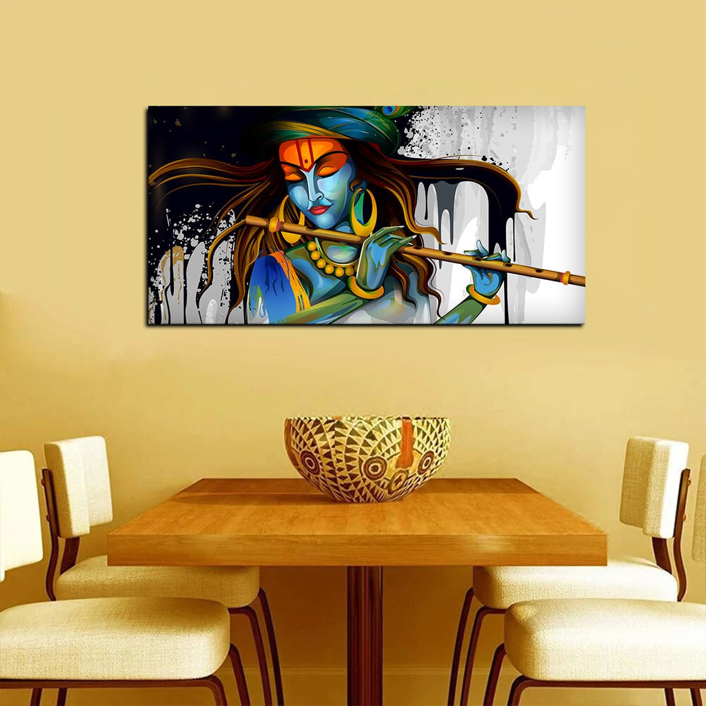 VIBECRAFTS Canvas Paintings for Living Room Drawing Room Canvas Wall Painting of Radhe Shyam in Forest for Homedecore|Office|Gift|Livingroom|Bedroom(PTVCH_2395NV)(48 x 24 Inches)