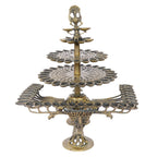 ARTVARKO Brass 84 Chaurasi Diya Aarti Big Size Eightyfour Oil Lamp Deepak Jyoti Puja Stand Arti Navratri Diwali Home Showpiece Temple Puja Decor 16 Inch