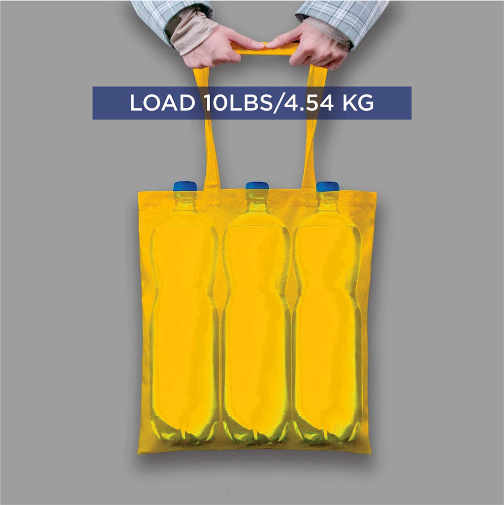 Lify Cotton Canvas Tote Bags Bulk Shopping Bag for Crafts, DIY Reusable Grocery Bag, 14 X 16 Inch – 3 Piece Pack (Yellow- 3Pcs, 14’’ (35.56 CM) x 16’’ (40.64 CM))