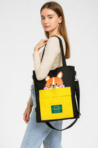 KeepCart Canvas Tote Bag for Women Ladies Girls for School, College, Office, Travel, Shopping, Daily Use, 3 in 1 Canvas Adjustable Strap Tote Bag (Black)