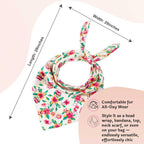 Hair Drama Co. Bloom Floral Print Bandana Head Scarf for Women | Silk Satin Head Wrap Bandana Scarves | Boho Style Statement Headband Stylish Design | All Day Wear Scarves | Hair Scarf Accessories