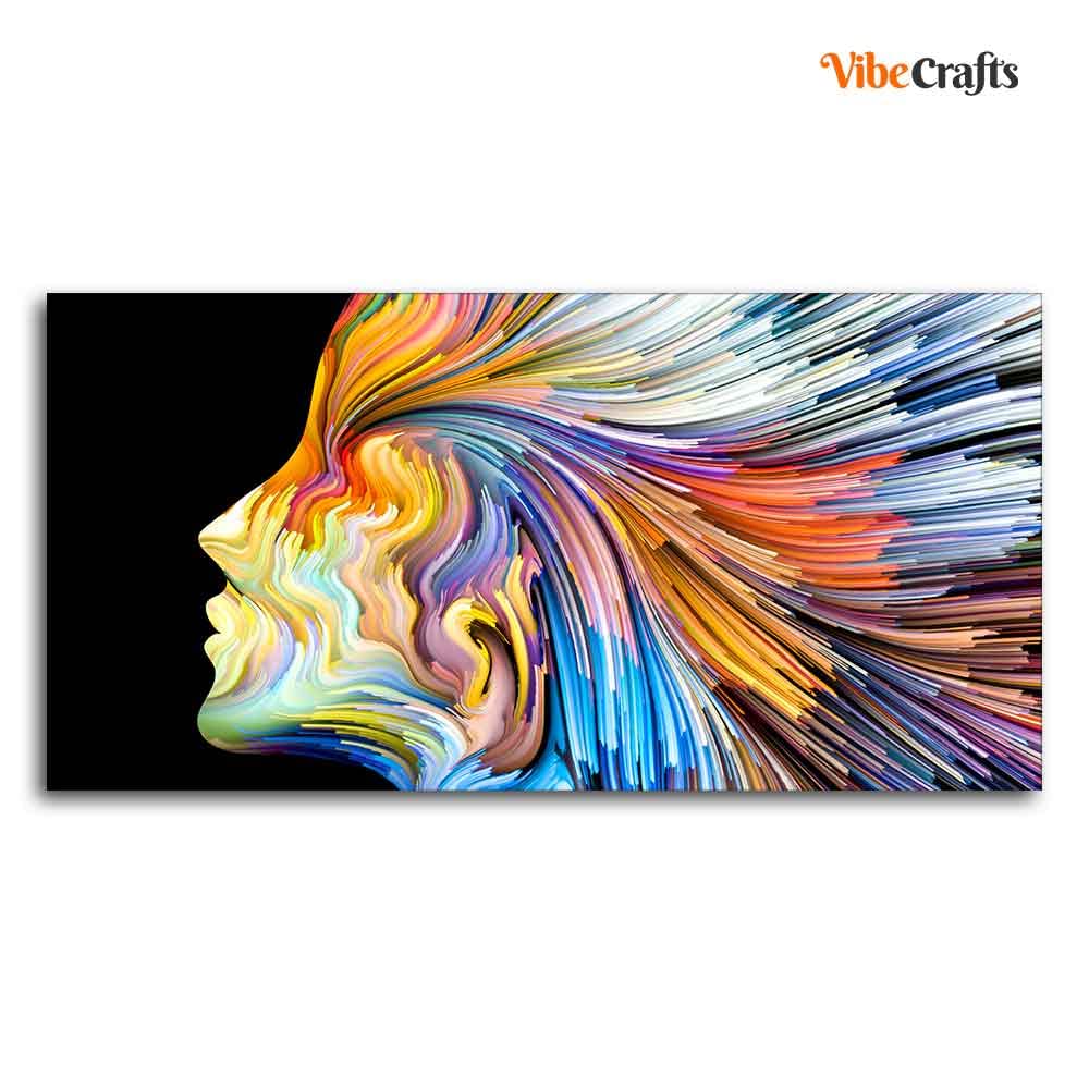 VIBECRAFTS Colors of Imagination and Graphic Design Abstract Art Premium Canvas Wall Painting With Frame for Living Room Drawing Room Home|Office|Gift (PTVCH_2223N)