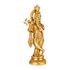 SVARUP Brass Lord Murli Manohar Krishna Krishan Statue Murti Gift Home Décor Puja Temple Height 15 Inches
