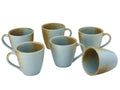 Bodhi House Handmade Ceramic Coffee Mug, Pack of 6, 350Ml, Turquoise Copper