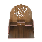 Om Shree Fully Handmade Beautiful Wooden Home and Office Temple/Pooja Mandir(28 x 28 x 26 cm) (Brown 1)
