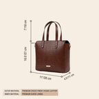 The Gusto Beyond+ Croco Mini - Premium Faux Leather Small Tote Bags for Women | Stylish Handbag for Women with Zip Closure | Fit for Office Bag, College, Casual Use | Handcrafted, Cruelty Free (Wine)