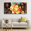 VIBECRAFTS Canvas Paintings for Living Room Drawing Room Radha Krishna with Flute Canvas Big Wall Painting Wall Art Fitted with Wooden Frame for Home|Office|Gift(PTVCH_2241N)