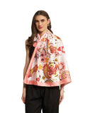 Ravaiyaa - Attitude is everything Women Silk Digital Print Large Square Scarf Breathable Lightweight Neckerchief Printed Headscarf 40 x 40 Inch (Off White Butterfly & Paisley)