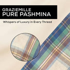 Graziemille PURE PASHMINA IN SILK/CASHMERE IN Pashmina multi blue