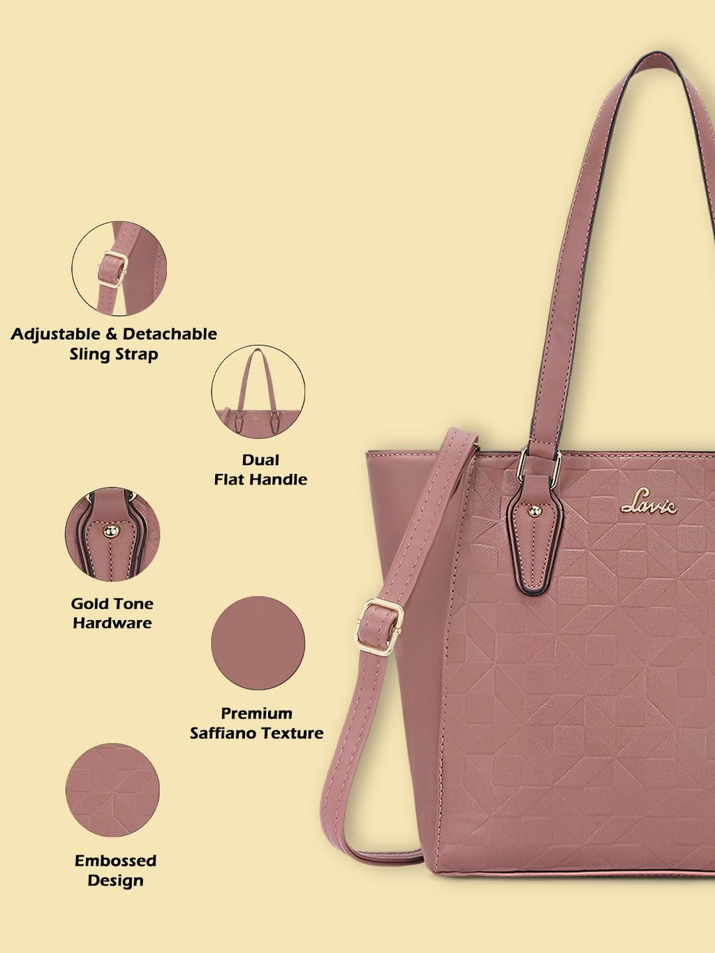Lavie Women's Handbag (Dark Pink)