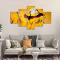 VIBECRAFTS Pair Of Cranes Over An Autumn 5 Pieces Premium Wall Painting For Home|Office|Living Room|Gift (PTVC5Pcs1_5509)