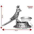 KridayKraft Aluminium Parrot Diya (Silver)