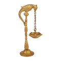 Artvarko Brass Metal Parrot Chain Hanging Diya Design Traditional Deepak for Puja Diwali Lights Pooja Home Decor Mandir Gift Holder Gold 7 Inches