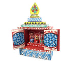 ORIVILLE® Puri Jagannath Temple Beautiful Odisha Handmade and Hand-Painted Wooden Miniature Multicolour Temple of Lord Jagannath, Balabhadra and Shubahdrafor Home Decor, Puja, Office Room