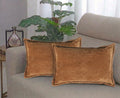 RD TREND® Corduroy Cushion Cover Set of 2, Striped Double Sided Decorative Throw Pillowcases for Sofa, Bed & Living Room Rectangular Long Cushion Covers 18x28 inches | Mustard