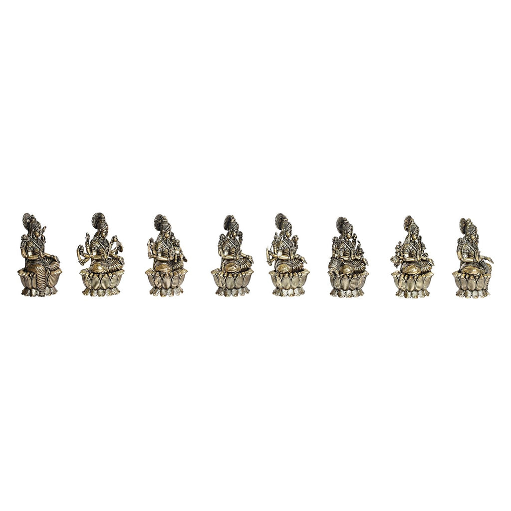 ARTVARKO Brass Ashtalakshmi Laxmi Set of 8 Pcs Ashta Lakshmi Luxmi for Home Office Décor Gift 3 Inch