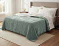 VAS COLLECTIONS Faux Fur Jacquard Tufted Sherpa Blanket | 600 GSM Heavyweight Ultra-Soft & Super Warm Double Bed Blanket | 225 x 220 cm | 5D Embossed Floral Design | Heavy Winter Use – 3 kg, Aqua Kafalo