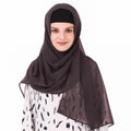 MyBatua Long Hijab in Breathable Soft Georgette large Head Wrap, Wholesale Price, 1pc Scarf HJ-020 (100x225 cm, Chocolate Brown)