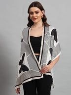 Ravaiyaa - Attitude is everything Women Lightweight Printed 100% Satin Silk Scarf Stoles Breathable Neckerchief Head Beach Wrap Scarves (Black White Butterfly, 70 x 20 Inch)