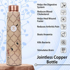MERCAPE® Pure Copper Water Bottle 900 ml with Leak Proof Lid | Joint Less Designer Copper Bottle for Gym, School, Office & Travel | BPA Free Reusable Water Bottle for Daily Use & Gifting
