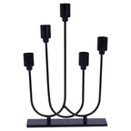 TIED RIBBONS Candle Holder Candlestick Holder Pillar Candle Stand for Home Decoration Dinner Table 5 Arms (Iron, 29.2 cm x 20.3 cm) - Decorations Items for Home Office Gifts Item