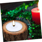 Rustic Wooden Candle Holder - Natural Wooden Stump Candlestick for Home Dcor & Events