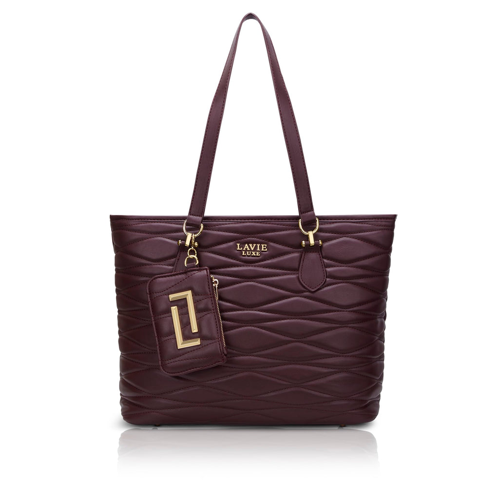Lavie Luxe Women's Lucie Quilted Large 14 Inch Laptop Tote Handbag | Tote Bag for Work | Ladies Purse | Stylish Shoulder Bag | Gift for Women