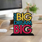 Artvibes Wooden Idols&Figurine Think Big Dream Motivational Quote Table Decor for Office Desk,Home Decoration Item,Livingroom,Bedroom,Modern Art Wood Alphabet Showpiece Decorative Gift (Sp_1102)