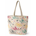 Econest Premium Canvas Tote Bags for Women with zip closer | unique tote bag for Girls, 100% Organic Cotton | beach | gift | office, school & Daily Usable strong handbag (BIRD PATTERN)