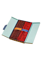 Pashmoda His and Her Gift Set of Jamawar Shawls With Wooden Gift Box