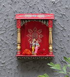 DESERT ART Multicolour Neem Wood Pooja Mandir Without Door(33.02 X15.24 X40.64) CM