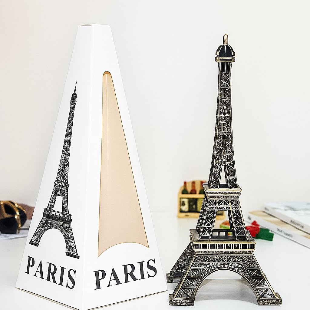 Synlark Paris World Famous Building Small Metal Eiffel Tower Antique Vintage Statue for Hwedding, Room,Office, Decorative Showpeice for Homedecor, Desk Decor, Gifts, Table Stand (Eiffel 15 cm)