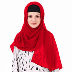 MyBatua Long Hijab in Breathable Soft Georgette large Head Wrap, Wholesale Price, 1pc Scarf HJ-020 (100x225 cm, Red)