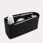 SYUTAM Women Felt Fabric Purse Organizer Inserts for Ladies Shoulder Handbag, Tote, Hobo Bag & Divider, Multiple Compartment (Black) (11x2.2x6) (Size - Medium MG)