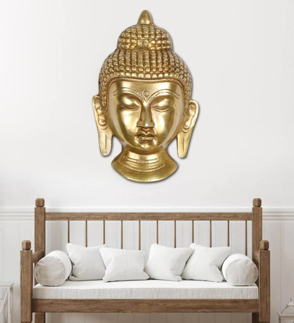 ARTVARKO Brass Buddha Wall Hanging, Decorative Showpiece for Home Décor Gift 5 Inch