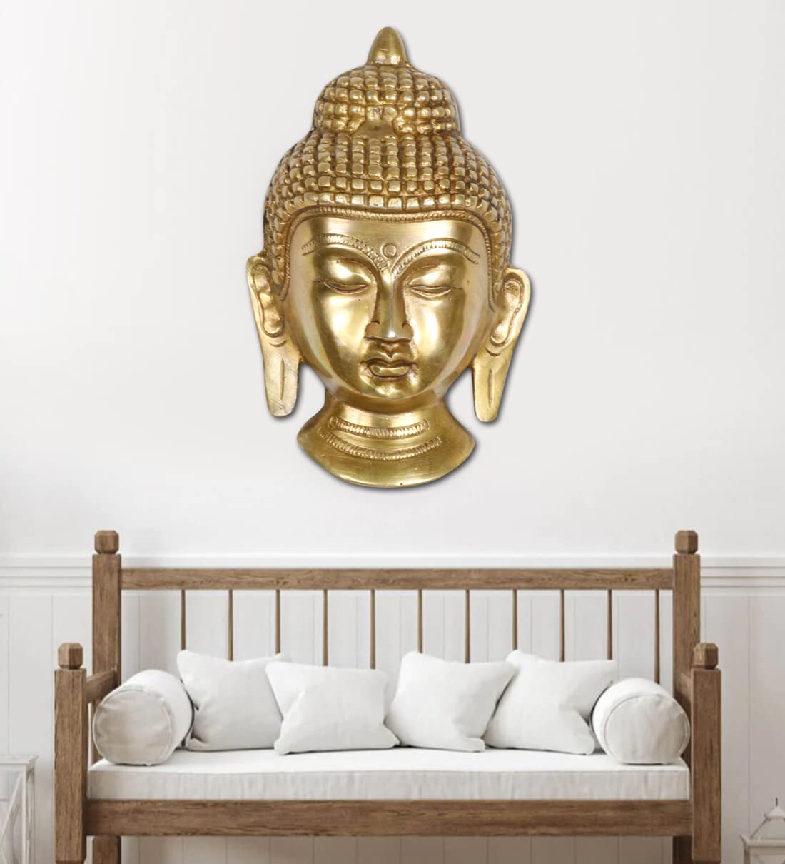 ARTVARKO Brass Buddha Wall Hanging, Decorative Showpiece for Home Décor Gift 5 Inch