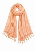 ZEN APPAREL Soft Viscose Fabric Jacquard Scarf, Stole, Shawl (Peach)