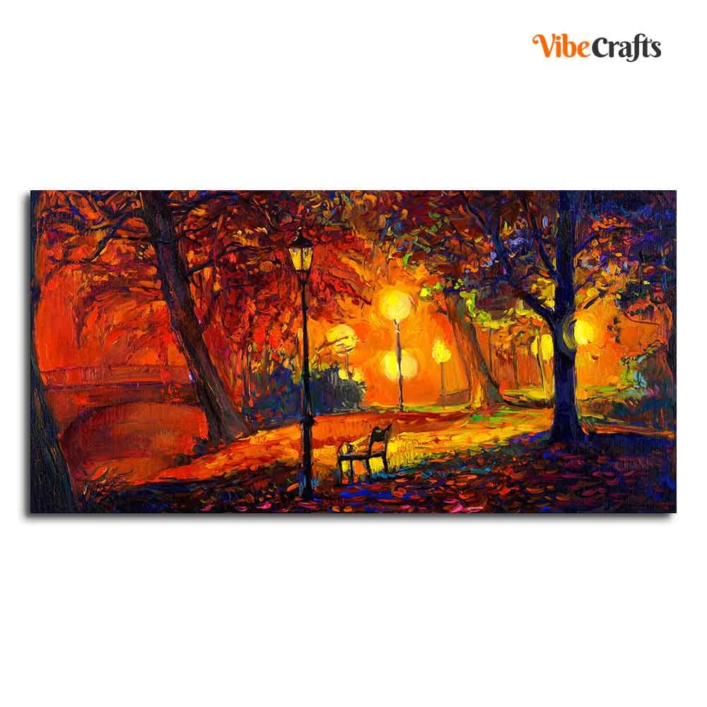VIBECRAFTS Homcraft Canvas Paintings for Living Room Drawing Room Scenery Of Park Canvas Wall Painting Fitted With Wooden Frame For Home | Office | Living Room | Gifts (PTVCH_2533)