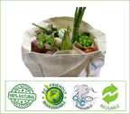 Arka 100% Cotton Canvas Shopping Bag for Vegetables and Groceries with 6 Pockets