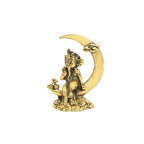 KridayKraft Lord Ganesha Sitting on Moon-Shaped Motif – Handcrafted Metal Ganpati Idol for Home Temple, Office Desk, Spiritual Décor & Auspicious Gifting on Festivals