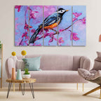 VIBECRAFTS Bird with Nature Abstract Design Five Pieces Wall Painting For Home|Office|Living Room|Gift (PTVC5Pcs4_8587)