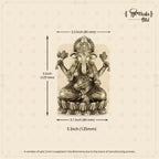 Shilpkala 5 Inch Kamal Ganpati Brass Ganesha Idol for Puja Room, Desk Decor & Gift, Coffee Antique Finish
