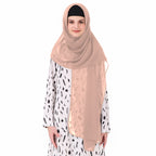 MyBatua Long Hijab in Breathable Soft Georgette large Head Wrap, Wholesale Price, 1pc Scarf HJ-020 (50x180 cm, Pale Salmon)