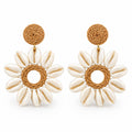 TR haute Boho Stud Cowrie Shell Floral Drop Earrings for Women and girl | Handmade Designer Party and office Wear Jewelry, office, daily style.