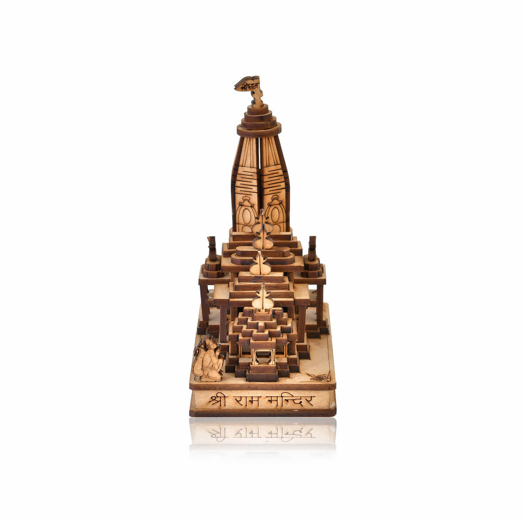 CraftVatika Ram Mandir Ayodhya Model 3D | Ayodhya Ram Mandir Model in 3D Wooden (4 Inch Height)
