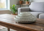 Decorative German Silver Tray Set of 4 Sets Designer Set Trays I Gifting Trays Set [Display for Home Wedding and Festive Decor Size 10 inch 8 inch 6 inch 4 inch. Without Stand. Flat Trays