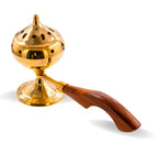 DSH Brass Loban Burner with Handle, Dhoop Dhuni Burner Sambrani Dhoop, Resin & Home Office Temple Prayer Butler,Gold,Standard(LBN-05 SML)(Round)