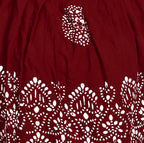 PRACHARAN Women Cotton Stylish Hand Printed Scarf, Anti Pollution Full Face Scarf With UV Sun Rays Protection Scraf For Women, Dust Scraf (Maroon Batik) For Female
